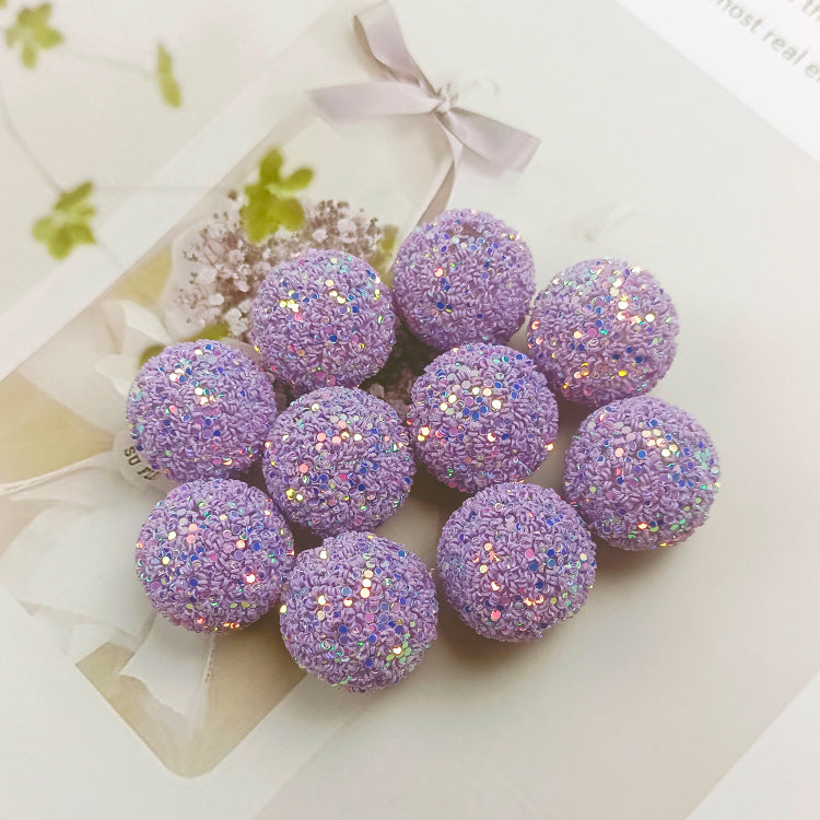 Wholesale 20MM sequin ball Straight hole sequins acrylic beads